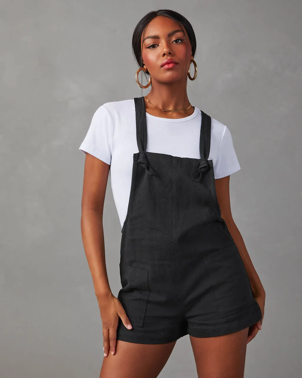 Northwest Cotton Linen Pocketed Romper