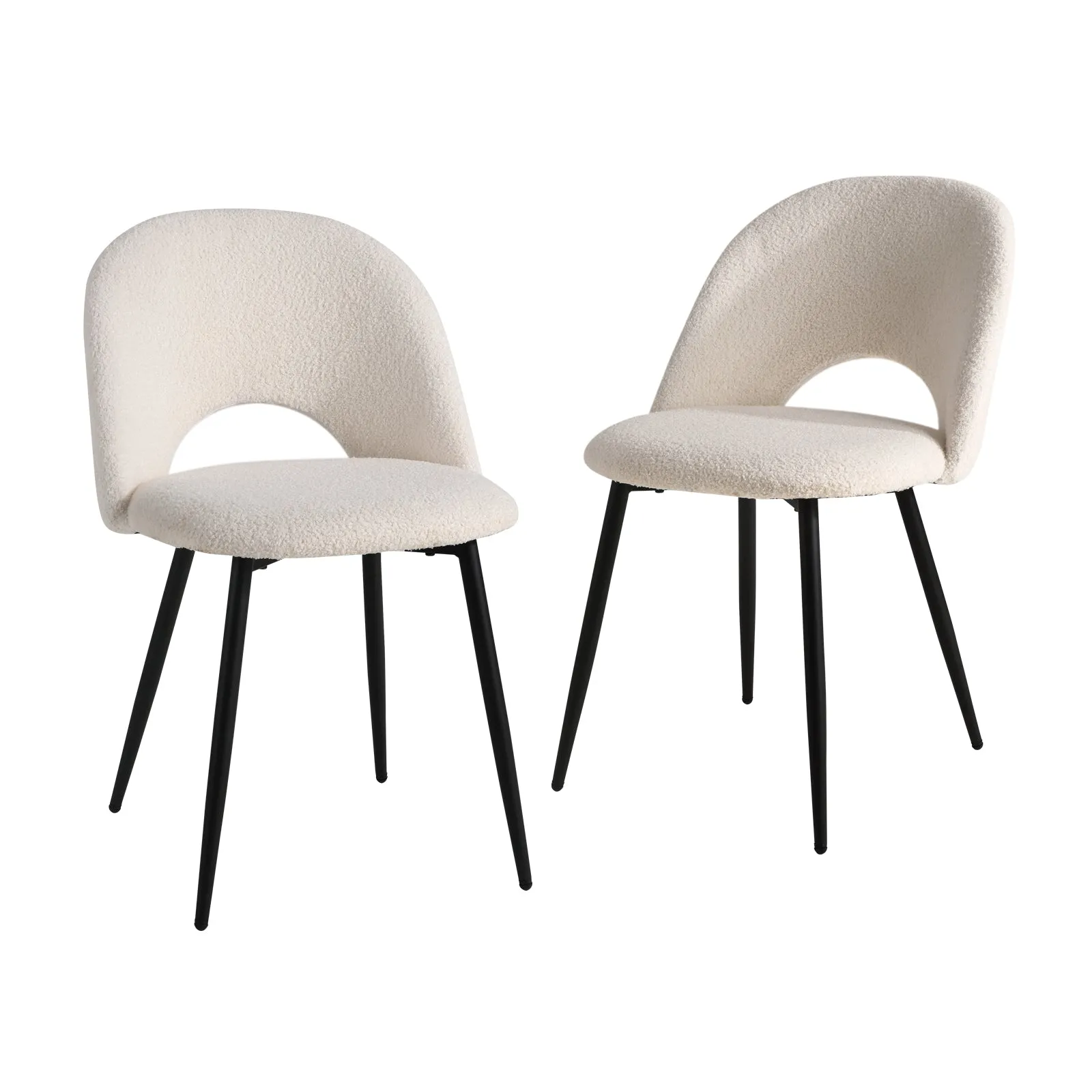 Oikiture 2PCS Dining Chairs Accent Chair Armchair Sherpa White