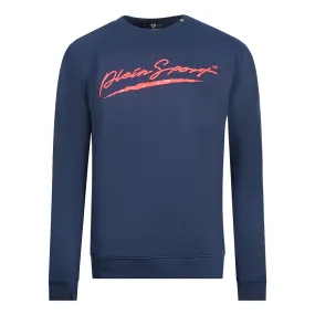 Philipp Plein Sport Signature Logo Navy Blue Jumper