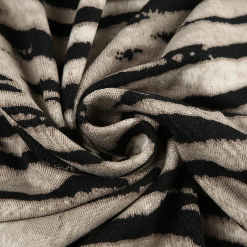 Plush Zebra Maxi Skirt with Faux Fur Texture