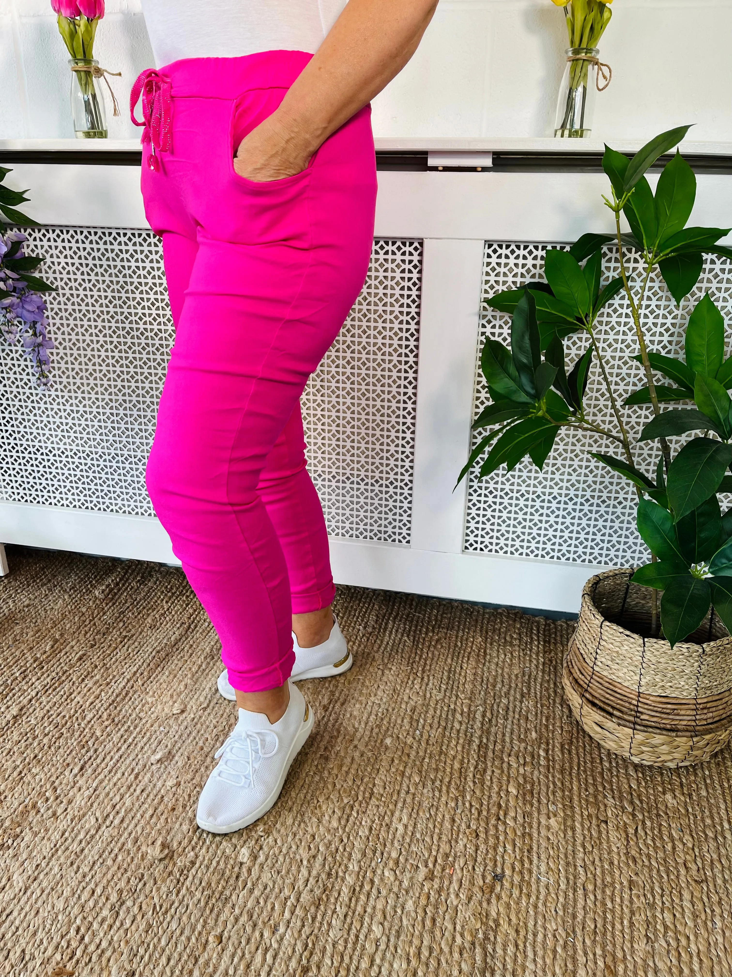 Polly plain magic trousers - Hot Pink