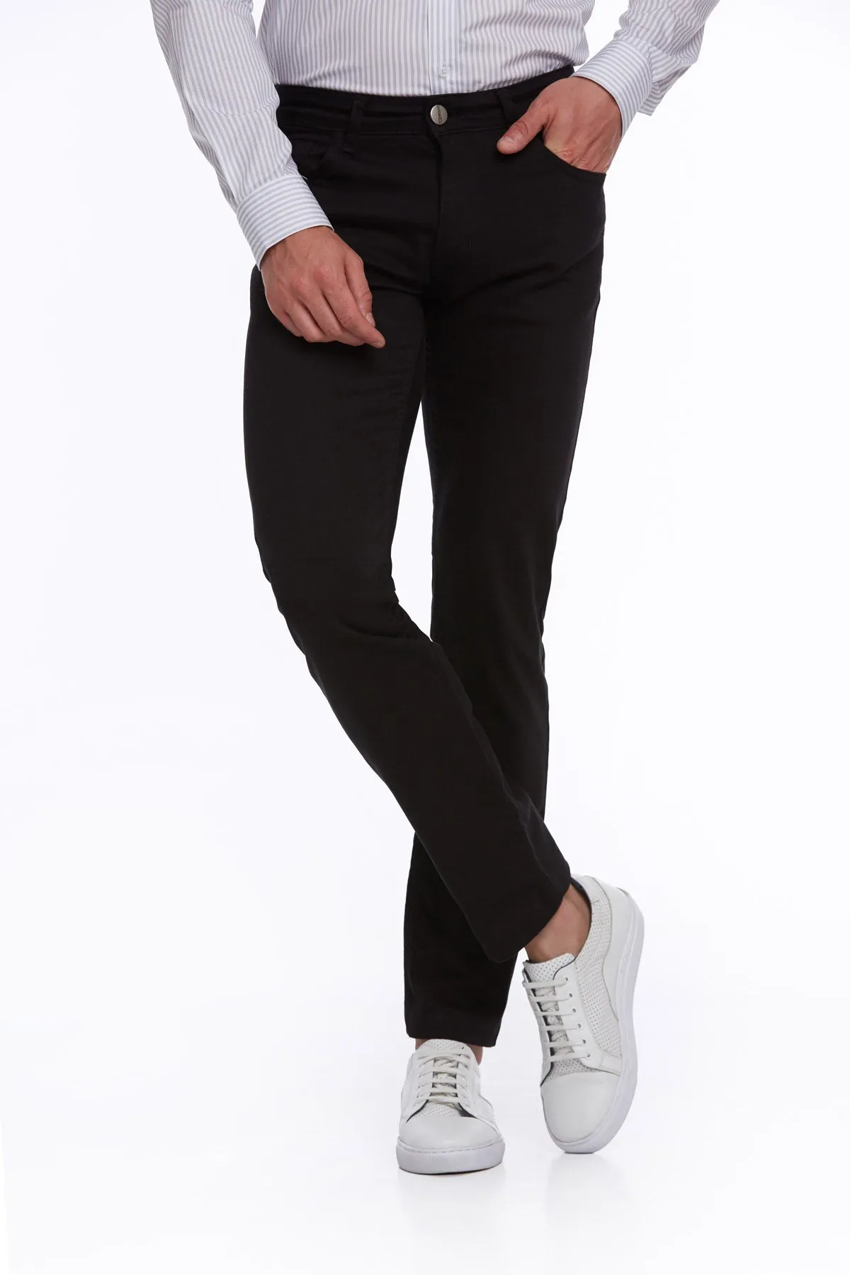 Regular Fit 5 Pocket High Waist Cotton Black Denim