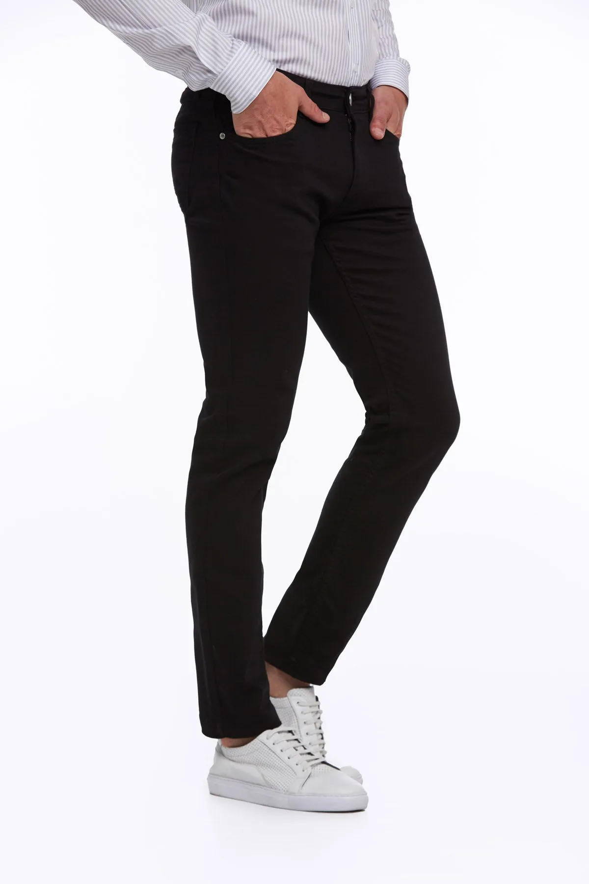 Regular Fit 5 Pocket High Waist Cotton Black Denim