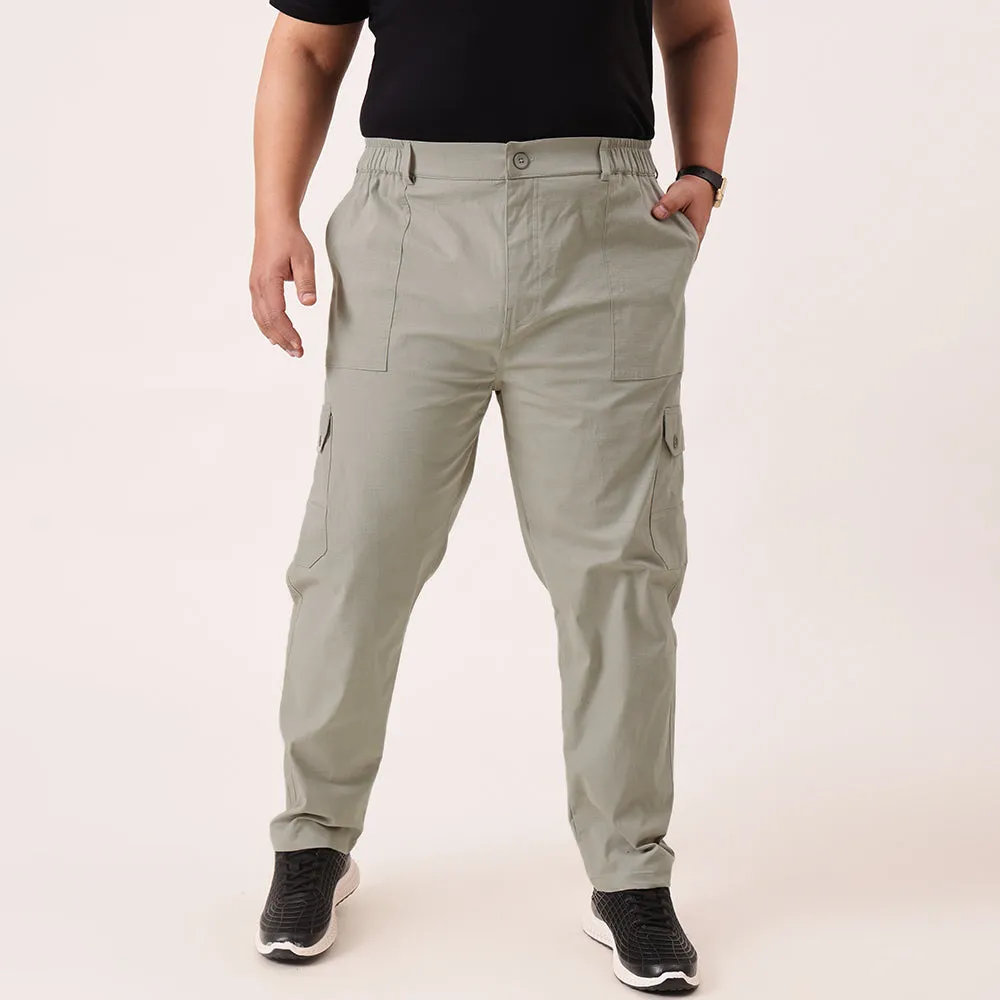 Ribstop Textured 6 Pocket Plus Size Cargo