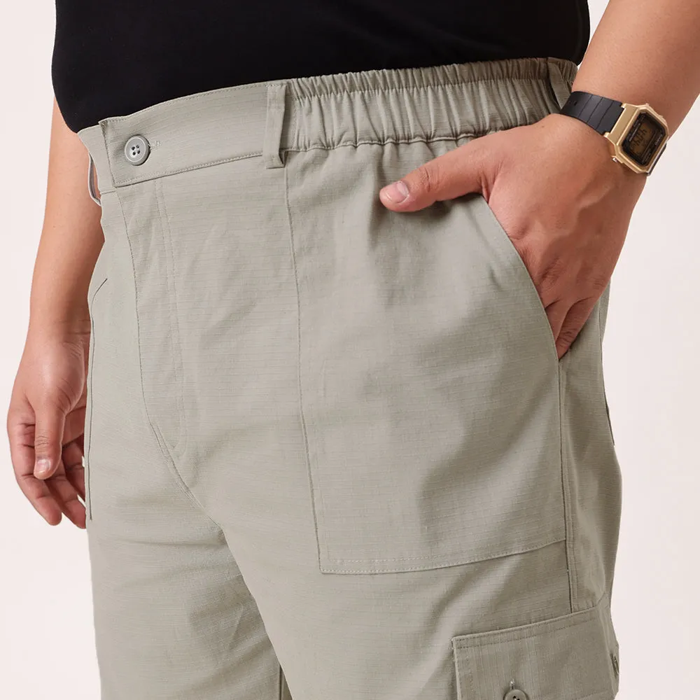 Ribstop Textured 6 Pocket Plus Size Cargo