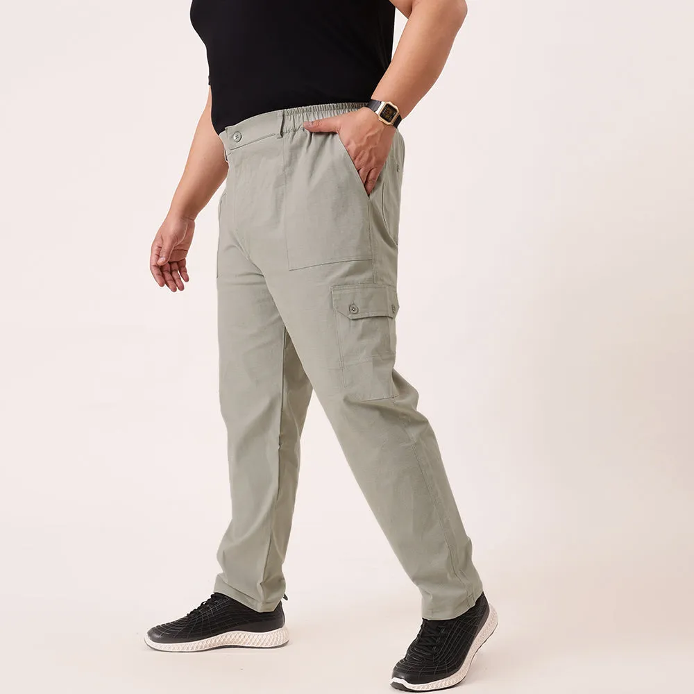 Ribstop Textured 6 Pocket Plus Size Cargo