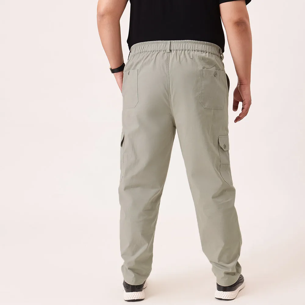 Ribstop Textured 6 Pocket Plus Size Cargo