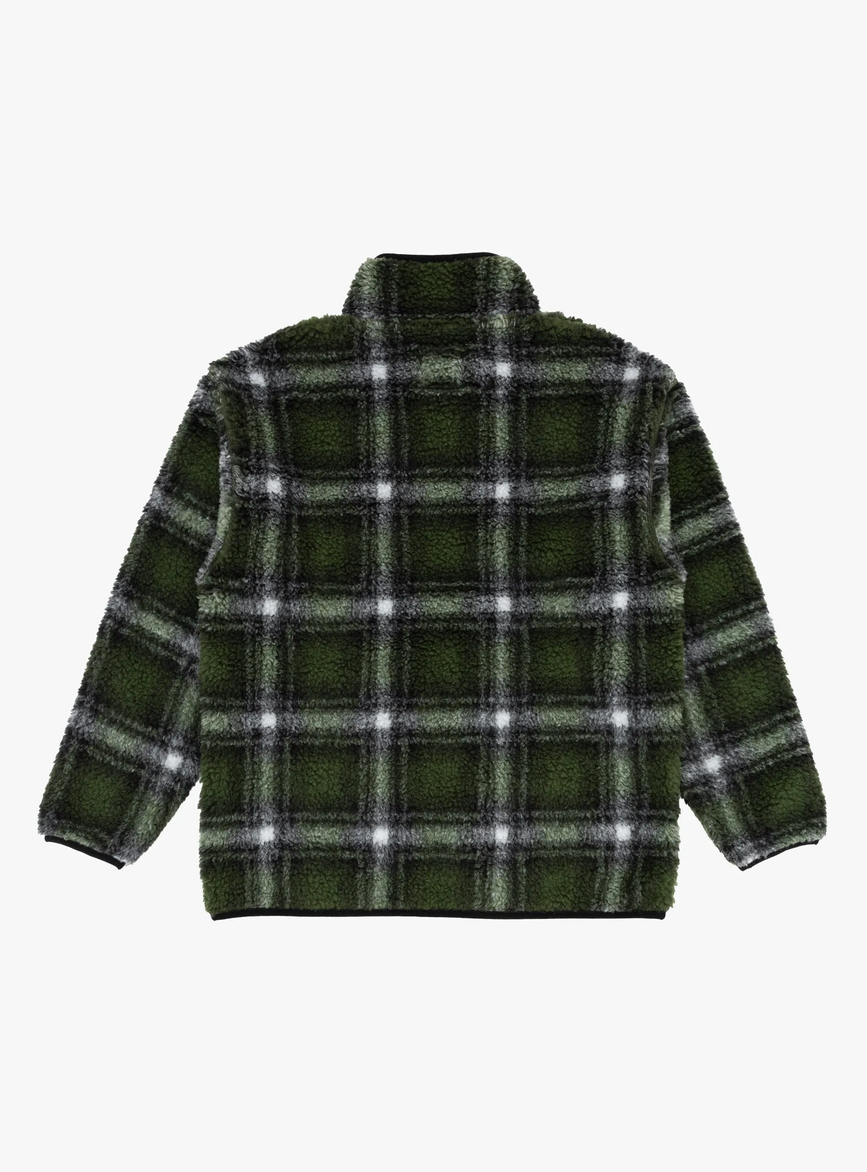 Shadow Plaid Sherpa Jacket Olive