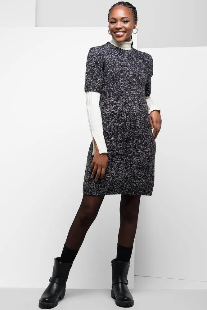 Short Sleeve Knitwear Bodycon Dress Navy