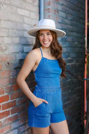 The Dream Come Blue Denim Romper