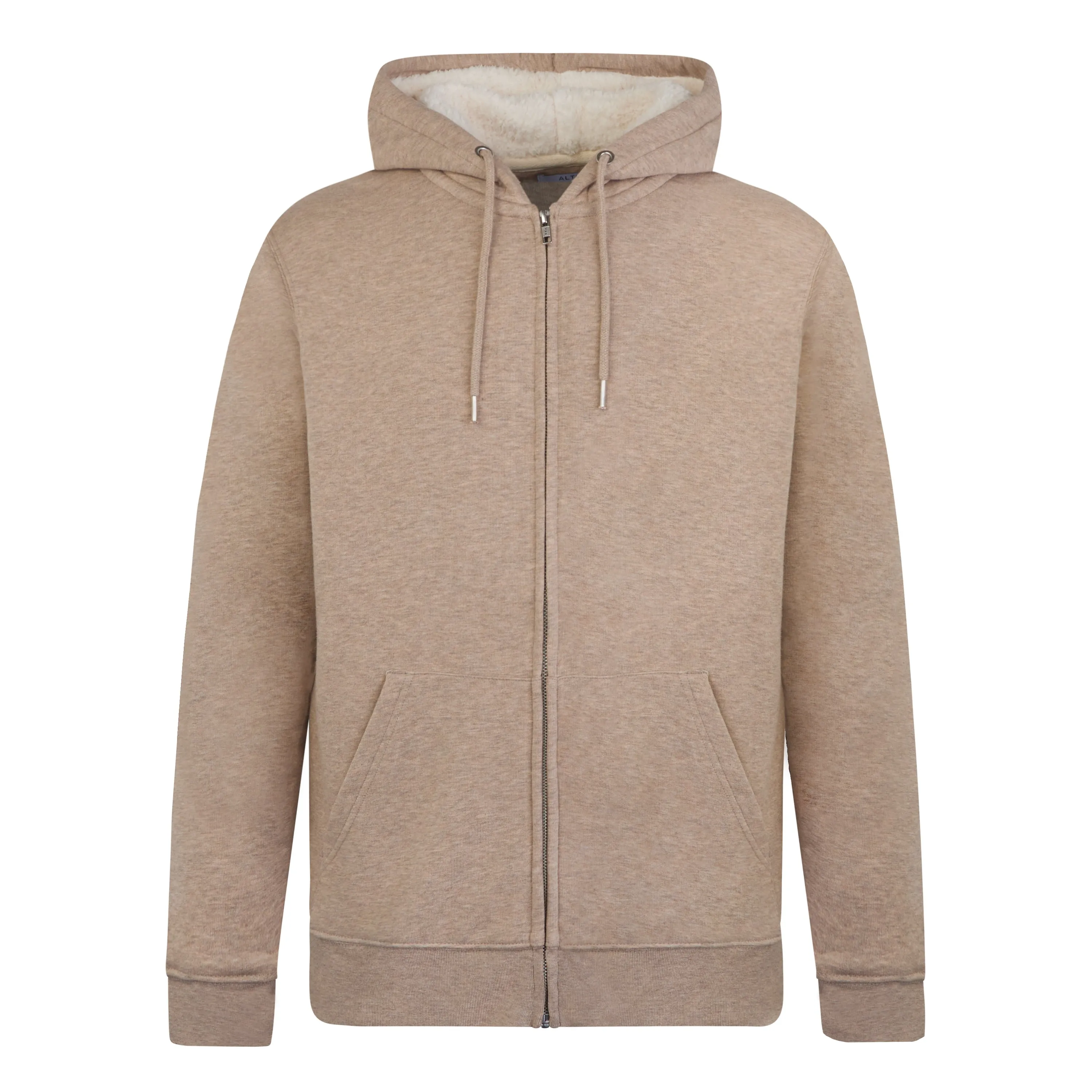 Unisex Zipped Sherpa Hoodie Desert Sand