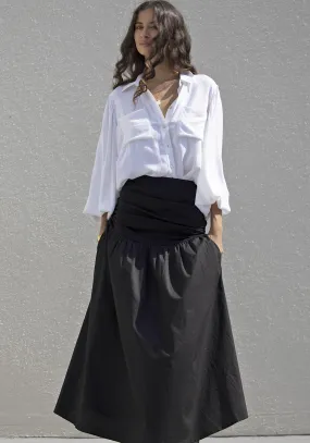 Universal Convertible Skirt   Sydney White Linen Blouse