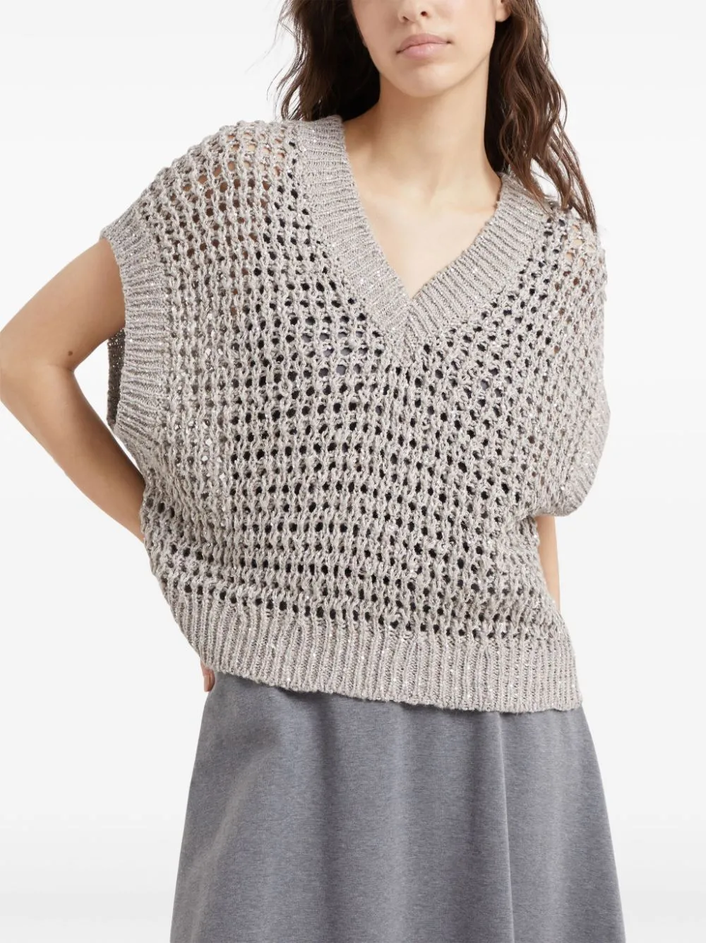 V-neck knitted vest