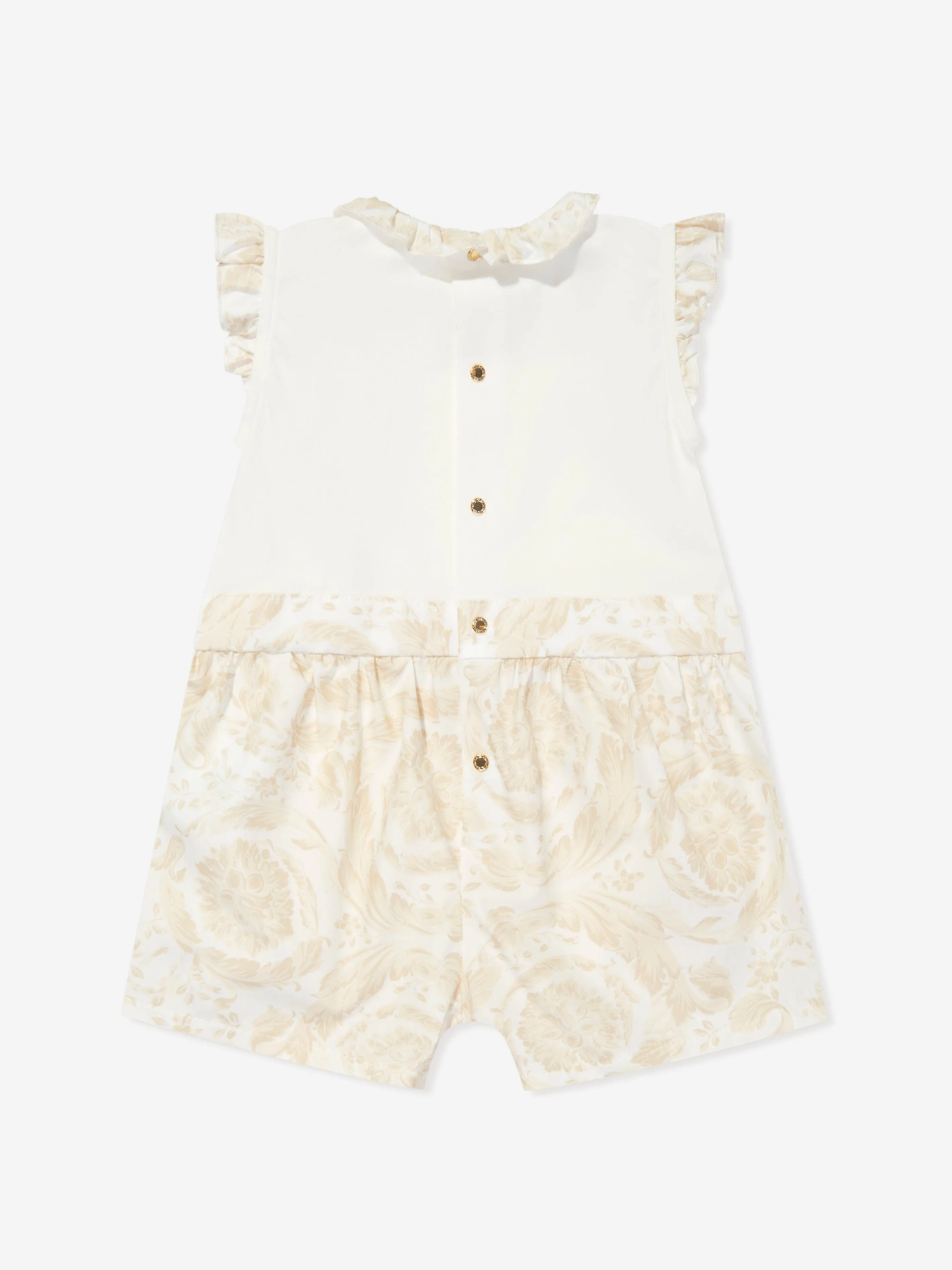 Versace Baby Barocco Logo Romper in Beige