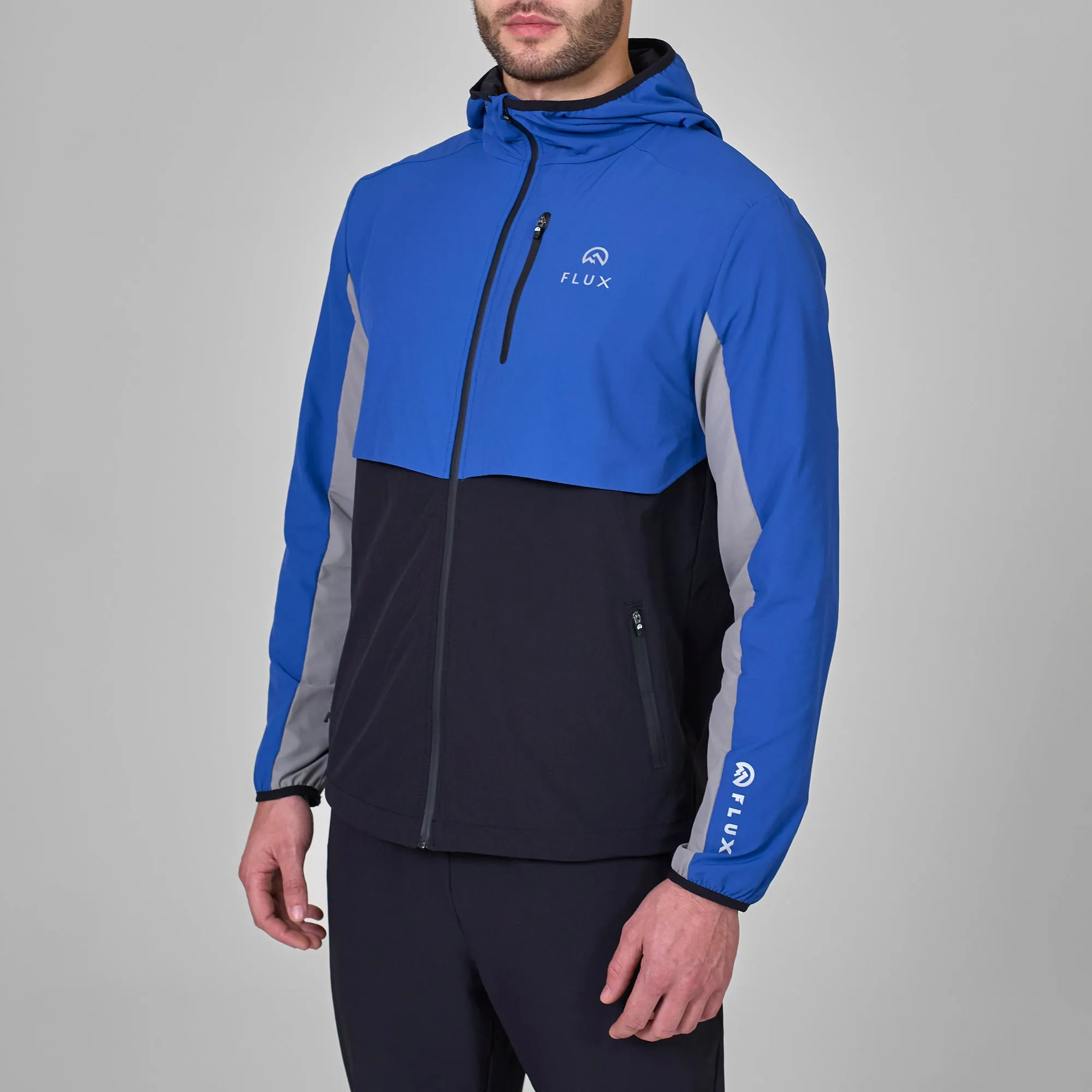 Versatility Tracksuit Jacket - Black/Cobalt/Grey