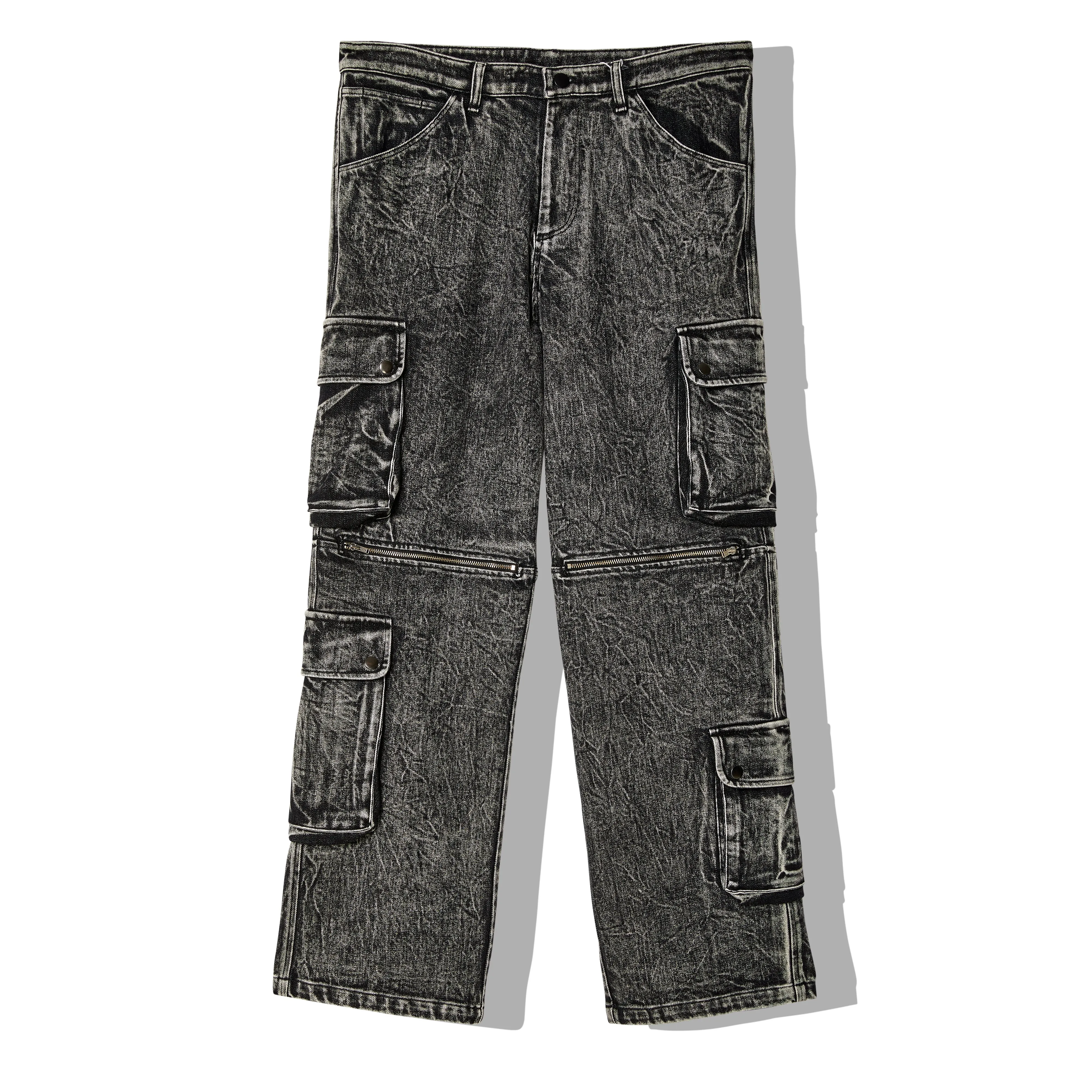 Westfall - Men's Acid Wash Double Cargo Pants - (Black)