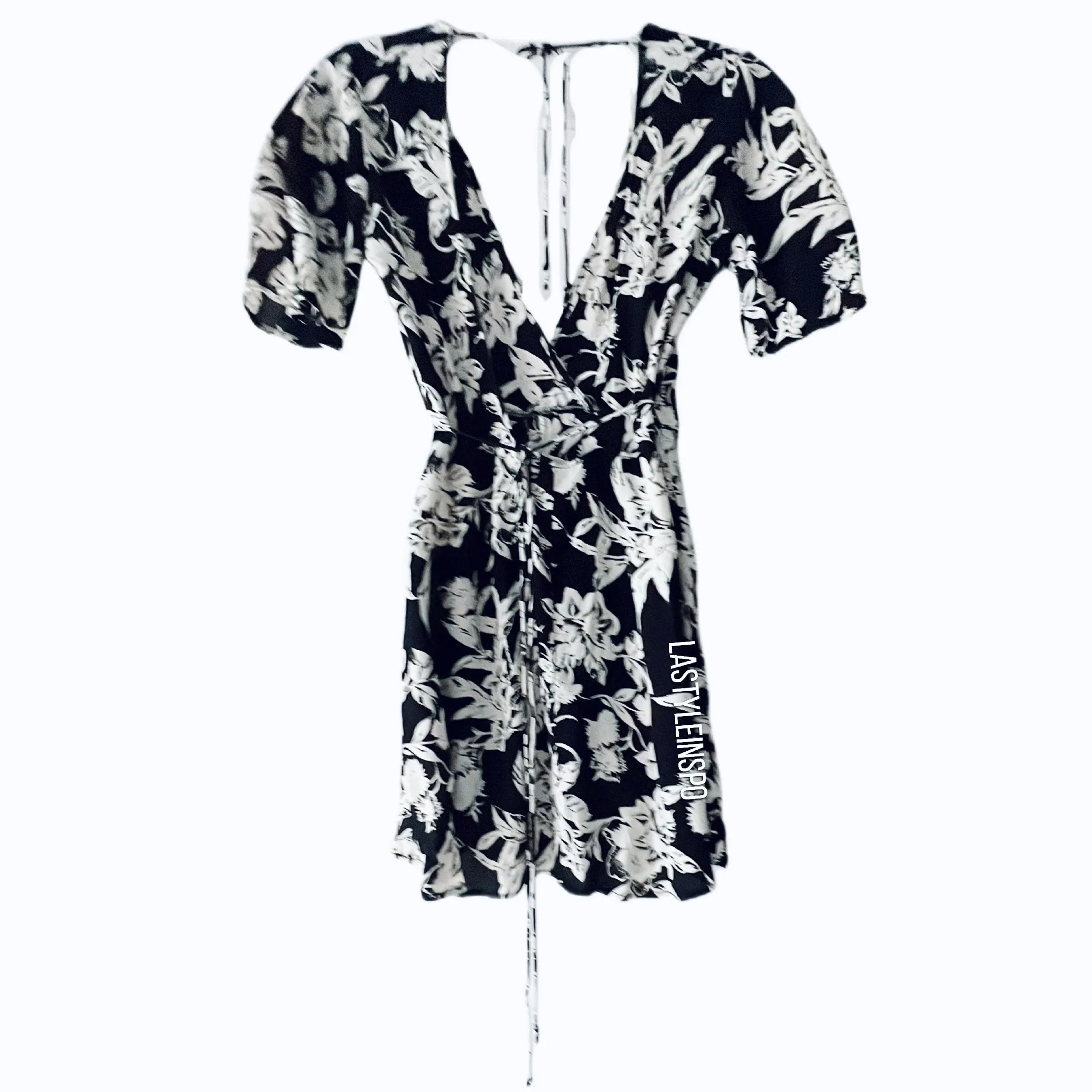 Whimsy   Row White Romper Floral Black Pattern XS