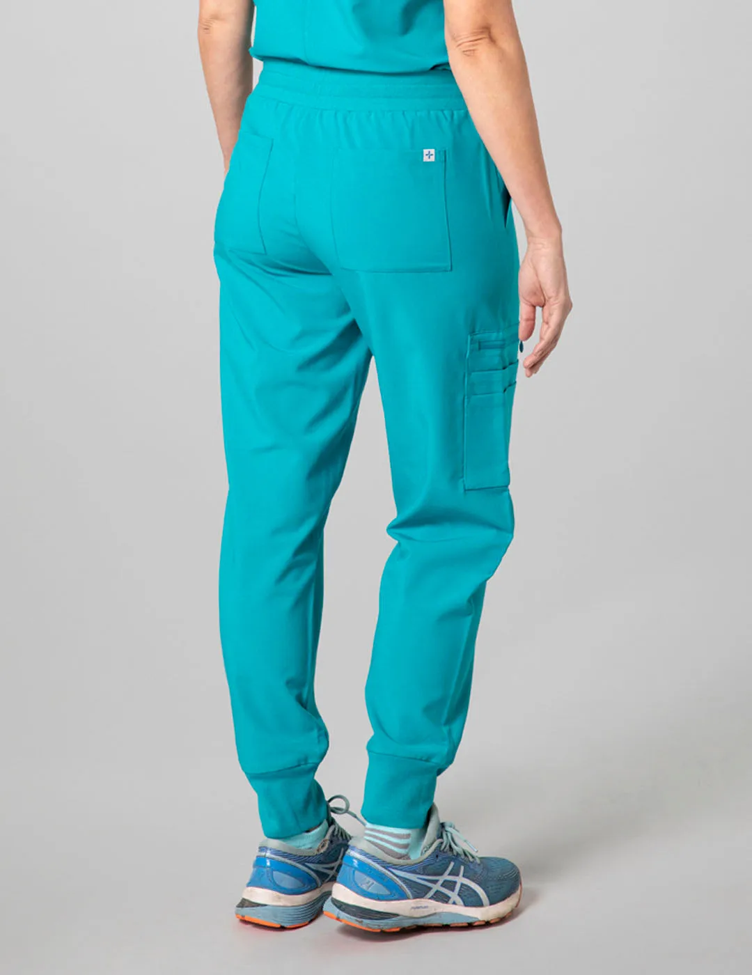 Womens 12-Pocket Scrub Jogger Pants - Teal