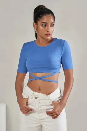 Women's Criss Cross Tie Back Crop Tee