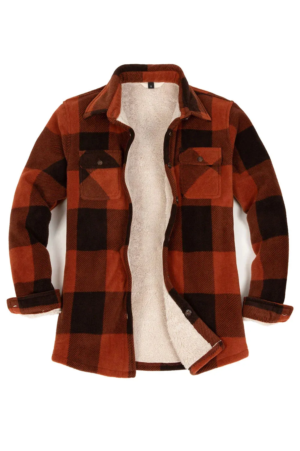 Women's Sherpa Lined Throughout Shirt Jacket Button Up Plaid Jacket